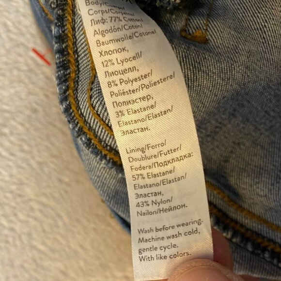 Spanx Womens Skinny Jeans Large Mid-Rise Distressed Hem Frayed Stretchy Denim Bl - Picture 9 of 16